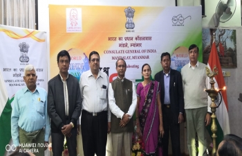 Celebration of World Hindi Day in the Consulate attended by Persons of Indian Origin in Mandalay and other parts of Upper Myanmar.